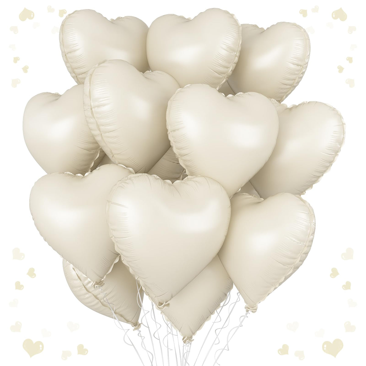 Vibzox cream heart balloons foiled 18-inch used as centerpiece for weddings and parties