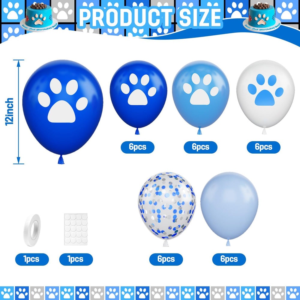 Vibzox Dog Paw Balloons with white paw prints brighten baby showers
