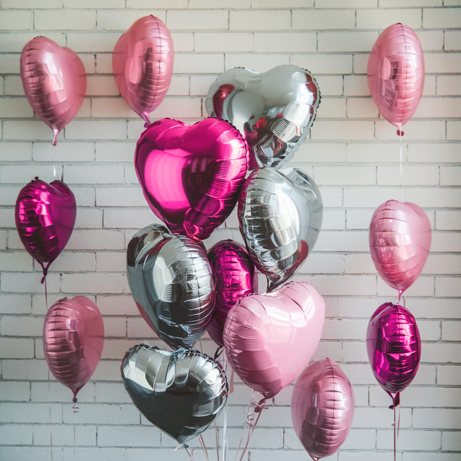 Vibzox hot pink heart balloon 10in for eye-catching table accents.