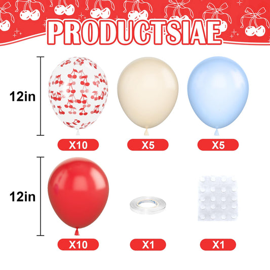 Vibzox pastel red cherry balloons for warm, playful party accents