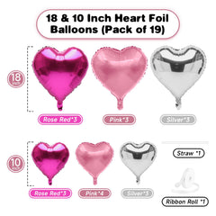 Vibzox pink heart balloon 18in adds soft color to birthday decor.