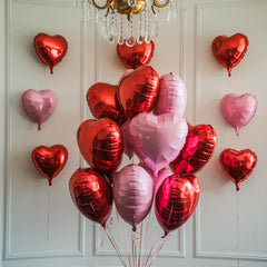 Vibzox pink heart balloons 10in foil to add playful color