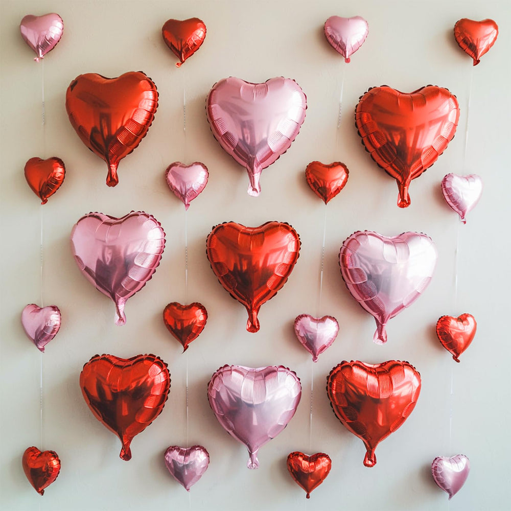 Vibzox pink heart balloons 18in foil for elegant event decor