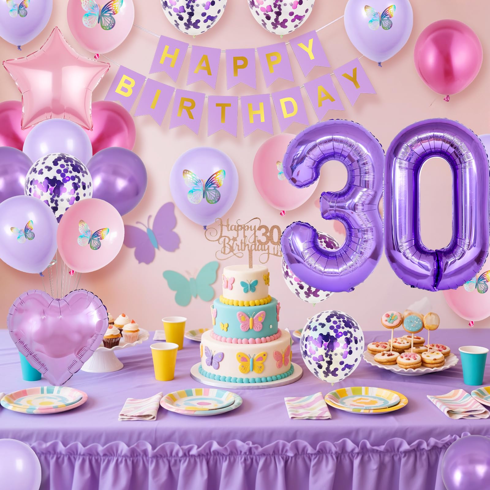 Vibzox pink star foil balloon bright accent for princess party