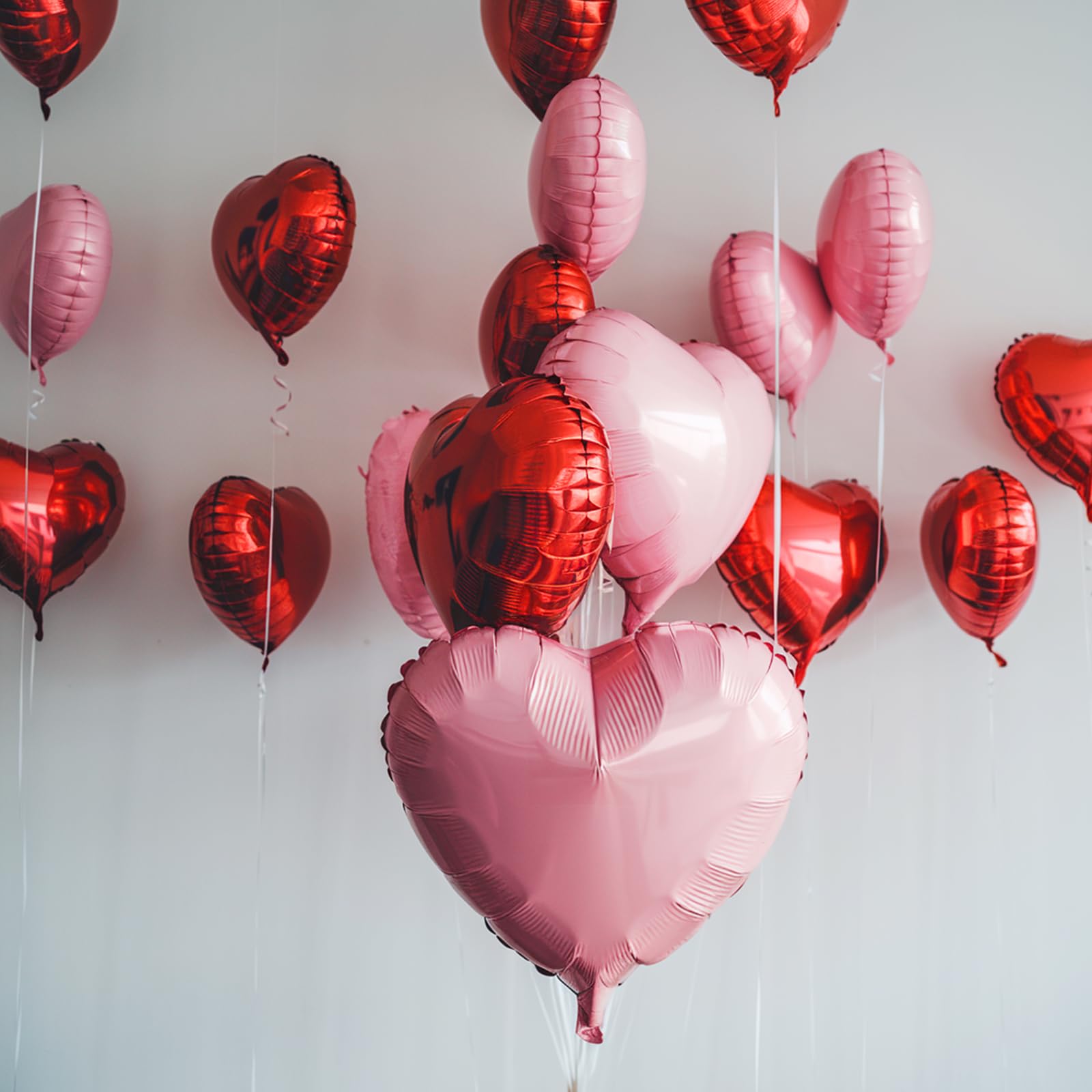 Vibzox red heart balloons 10in foil for petite decor touches
