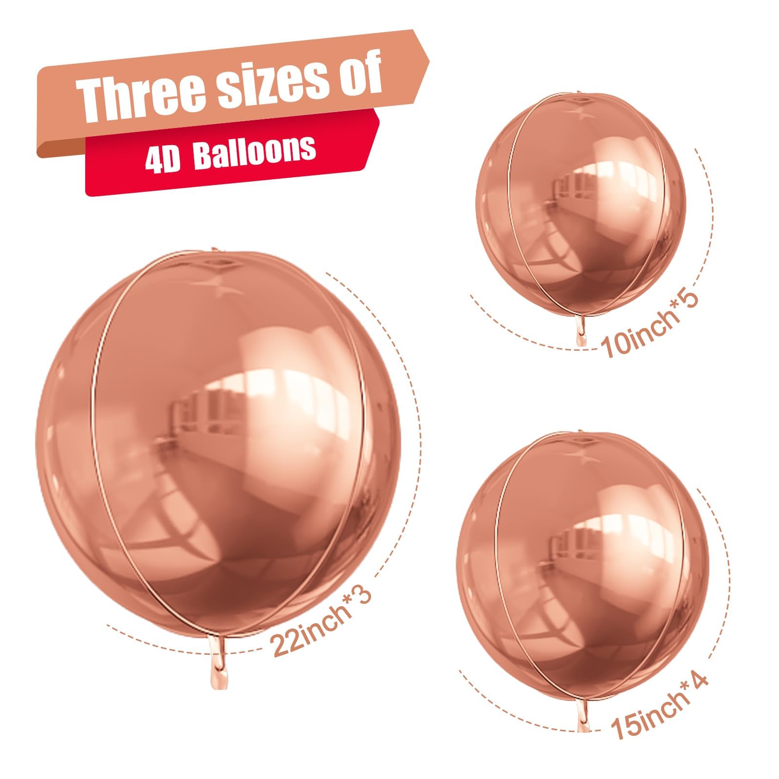 Vibzox rose gold 15-inch foil balloons add glamour to every event.