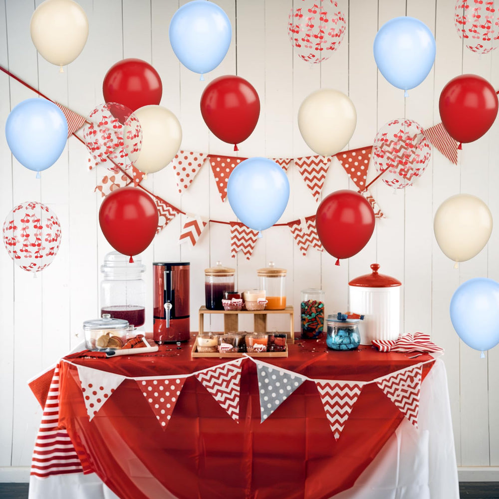 Vibzox sand white cherry balloons for elegant baby showers and celebrations
