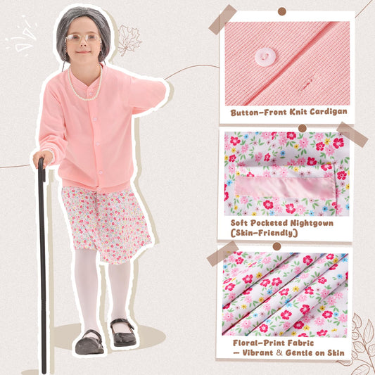 Vicamb old lady costume nightgown; cozy wear for long events