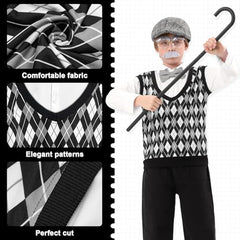 Vicamb Old Man Costume cane, lightweight plastic prop for safe pretend play.