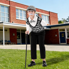 Vicamb Old Man Costume eyebrows and mustache, removable facial features for fun disguise.