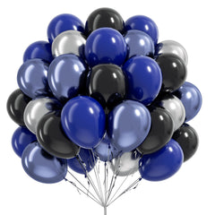 Vicduotex blue and black balloon pack ready for festive decor with metallic accents.