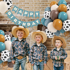 Vicduotex cowboy balloons sand white brighten farm party decor