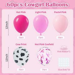 Vicduotex cowgirl balloons light pink ideal for romantic bridal shower color palette.