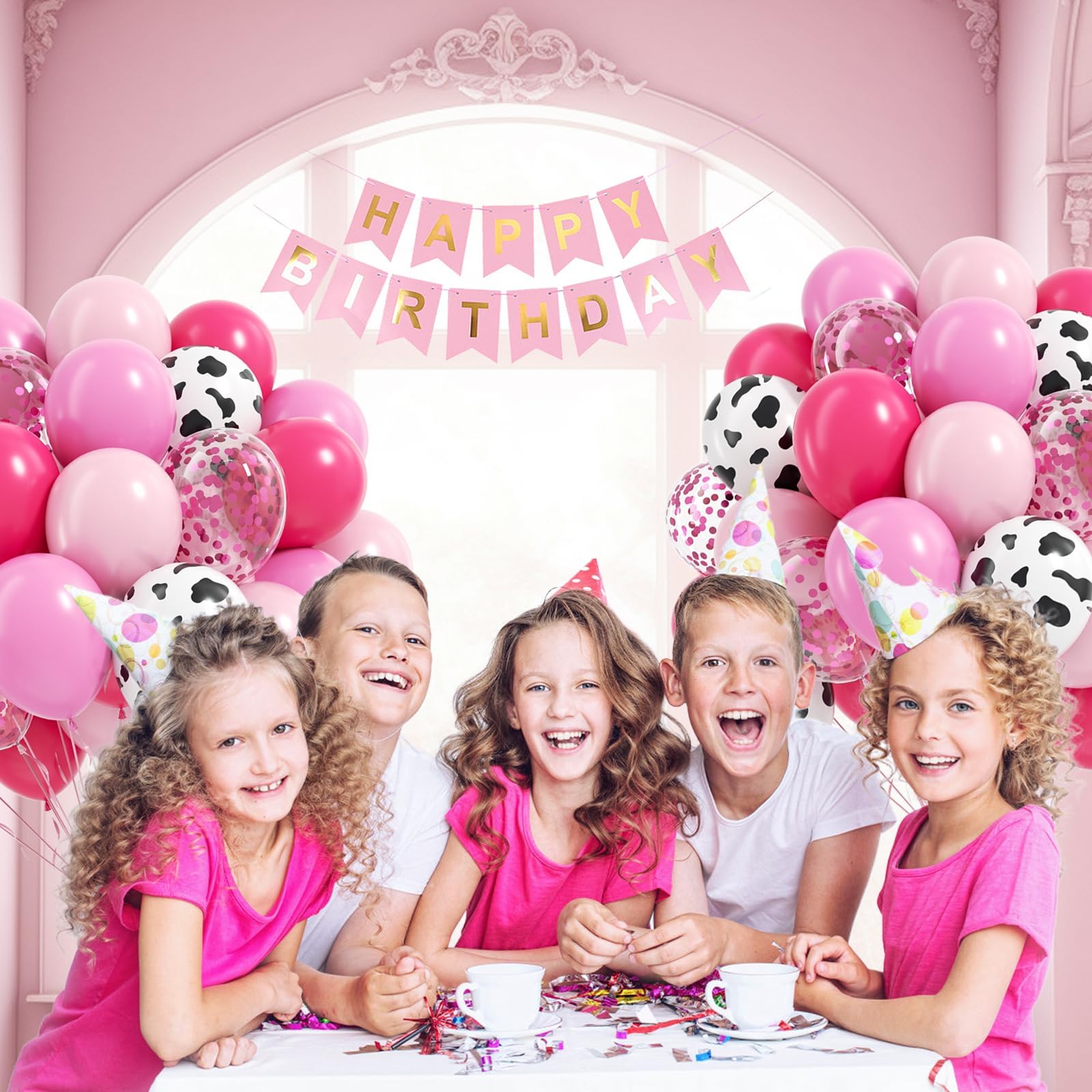 Vicduotex cow print balloons great for rustic farm-style event backdrops.