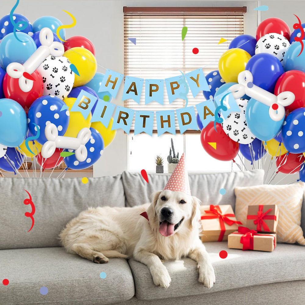 Vicduotex blue print balloons complement paw shapes for themed decor