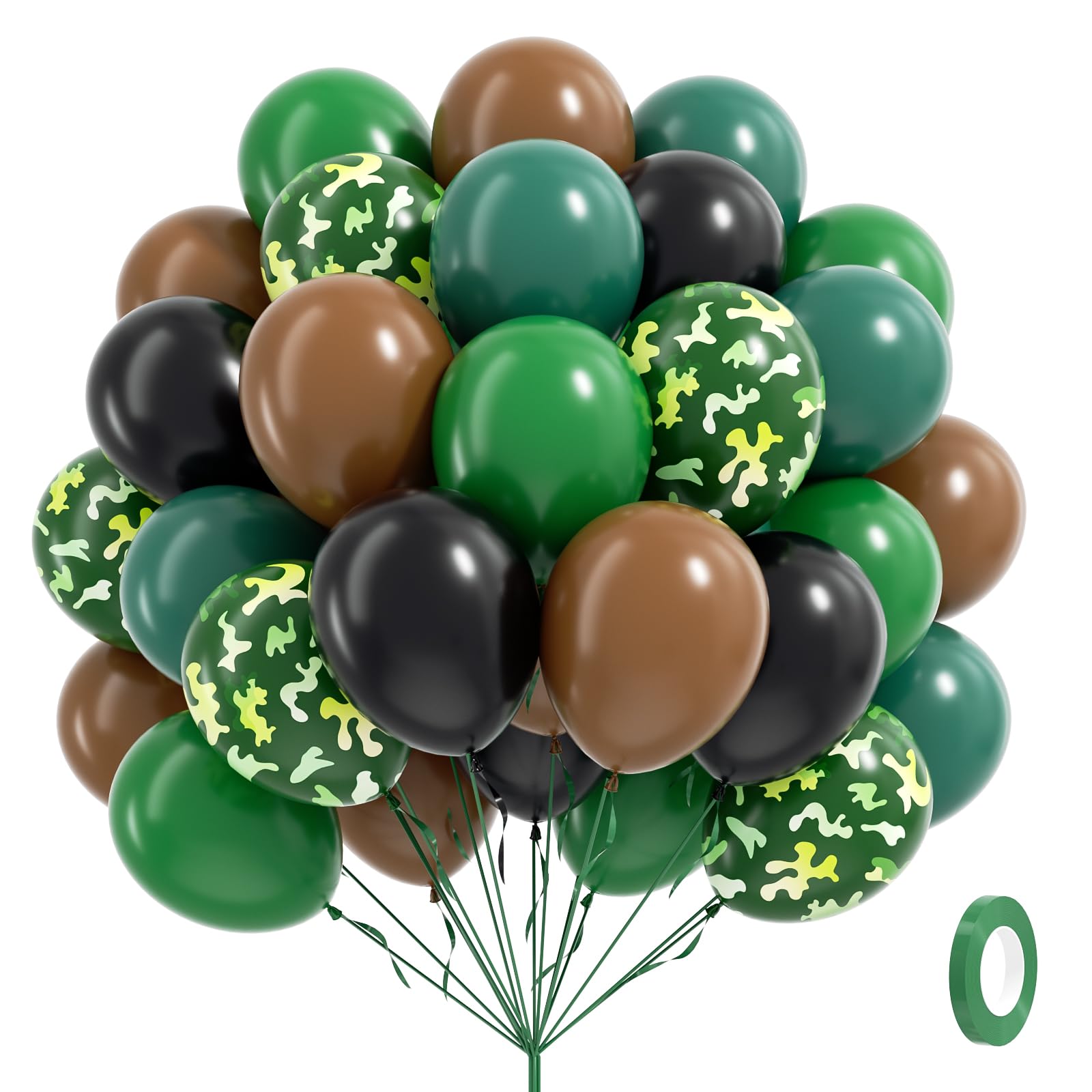 Vicduotex forest-green balloons 12in for outdoor party decor and natural backdrops.