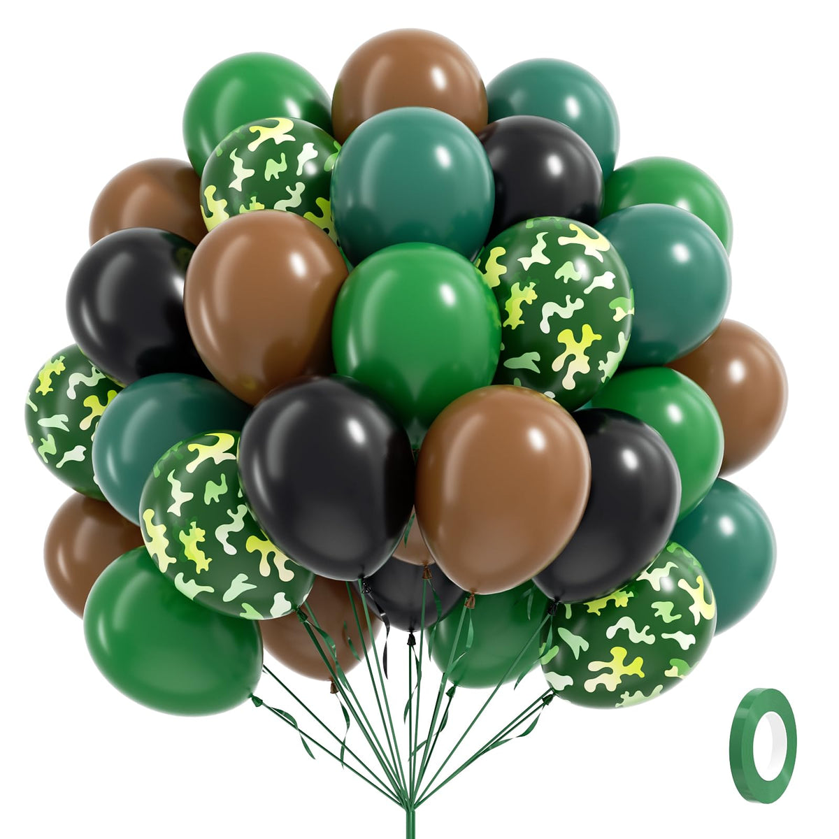Vicduotex forest-green balloons 12in for outdoor party decor and natural backdrops.