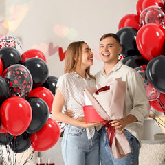 Vicduotex graduation and wedding decor ideas in red and black tones
