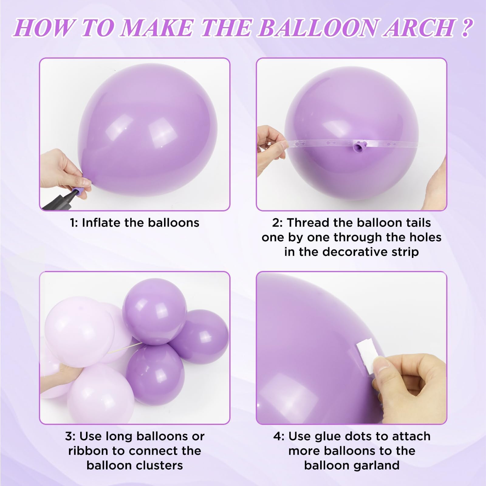 Vicduotex light purple 18inch balloon closeup showcases elegant, softer shade.