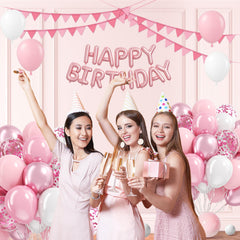 Vicduotex metallic light pink balloons with subtle shine