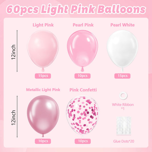 Vicduotex pearl pink balloons close-up showing glossy finish