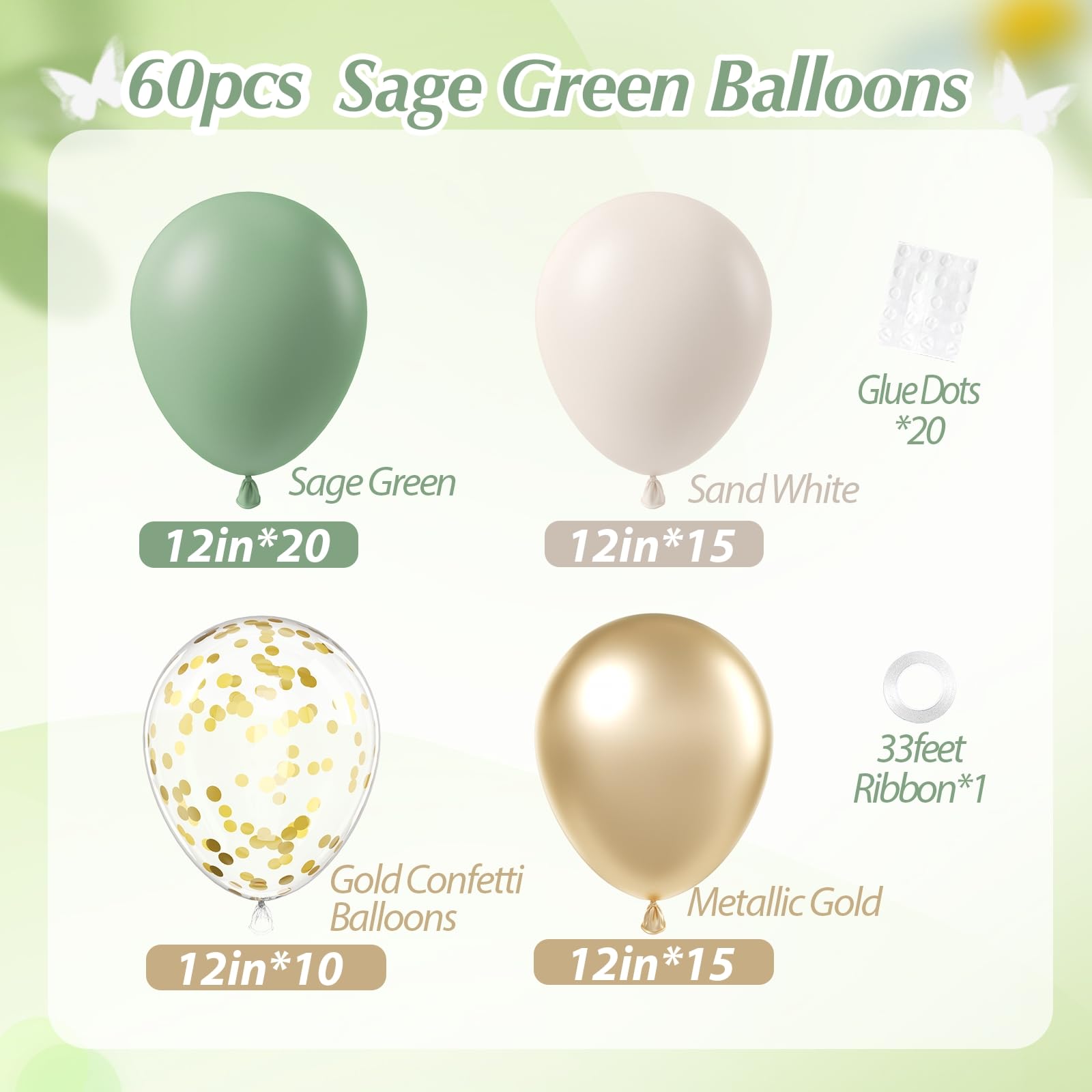 Vicduotex sage green balloon arch kit for quick, stylish event decor