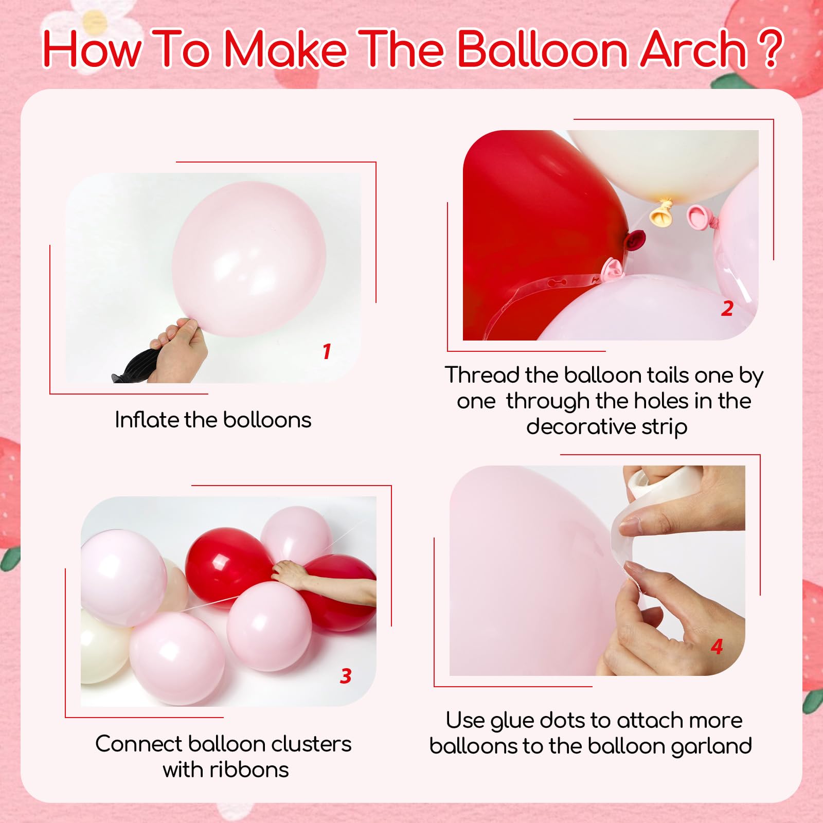 Vicduotex strawberry foil balloons add gleaming color and playful charm to the party.