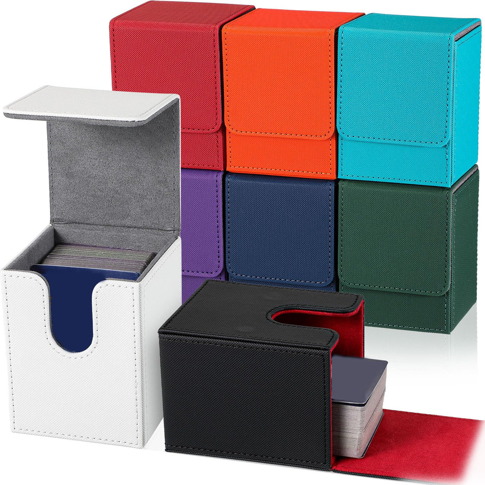 Vicenpal black eight-pack card deck case with sturdy PU leather and compact design.