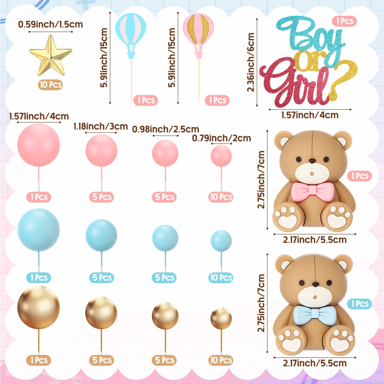 Vicenpal bear ornaments adding playful charm to cake decorations
