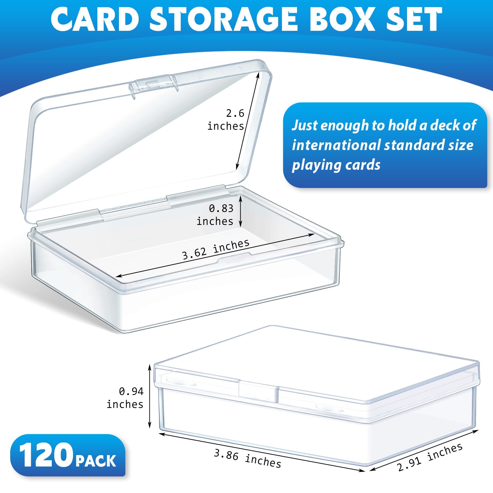 Vicenpal deck case snap-closed showing secure closure and 120-card capacity.