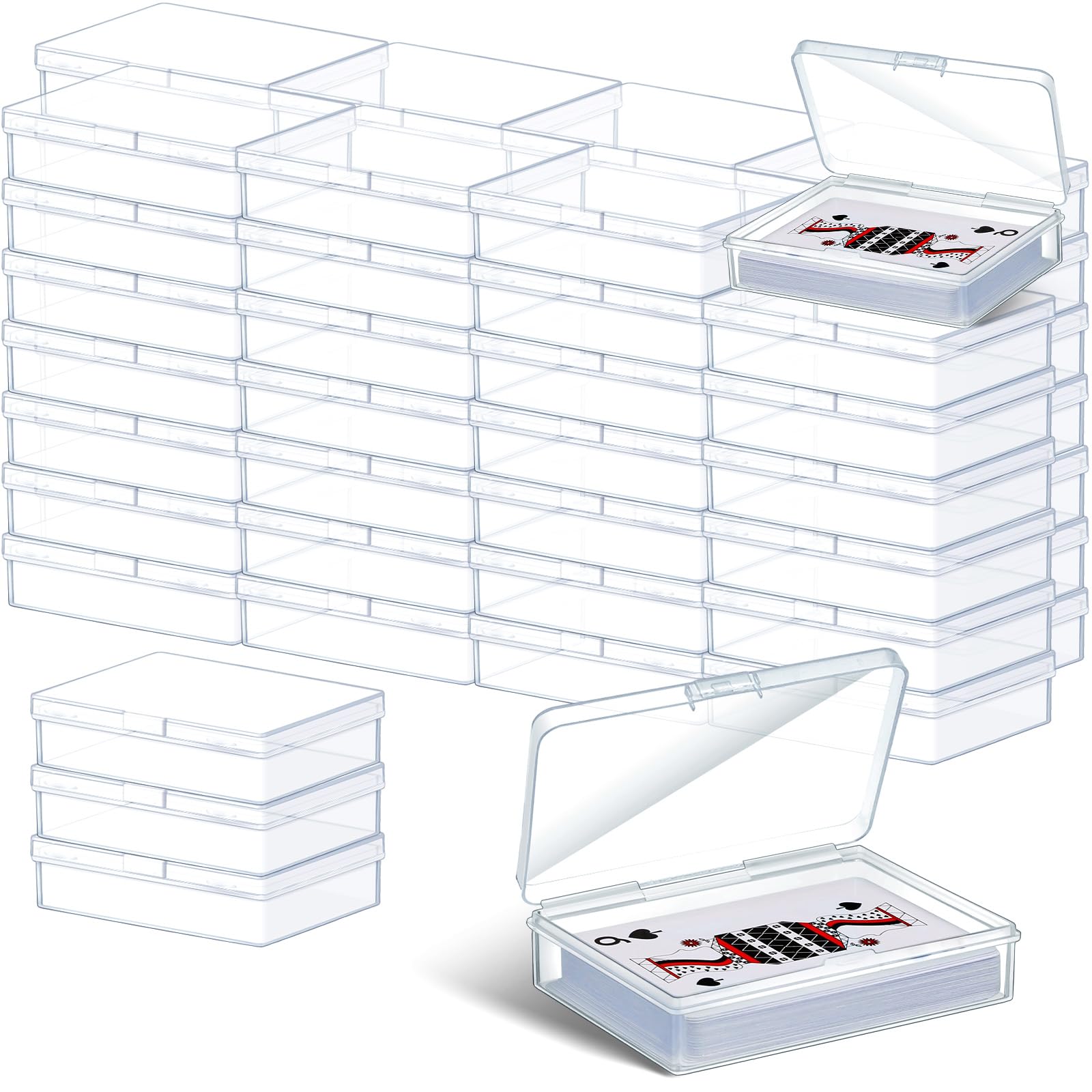 Vicenpal clear card box front view for quick card access and organization.