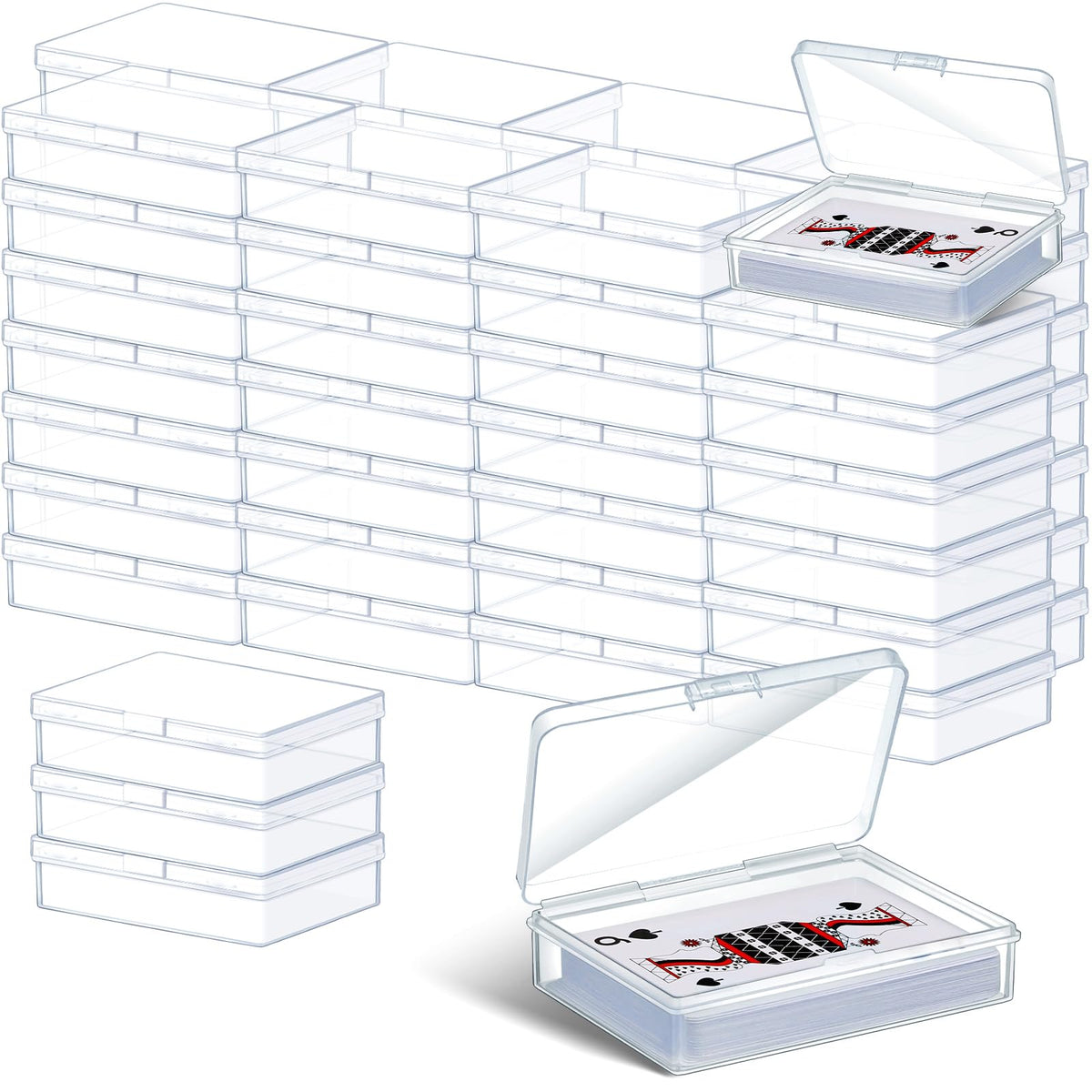 Vicenpal clear card box front view for quick card access and organization.