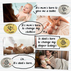 Vichona daddy-turn pattern coin, compact gift for new parents.