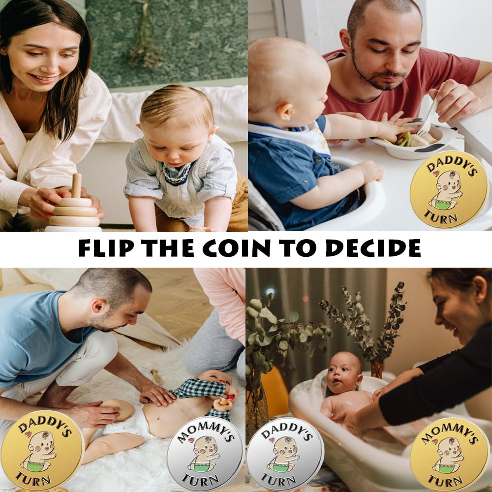 Vichona decision-coin with baby-design print in durable stainless steel