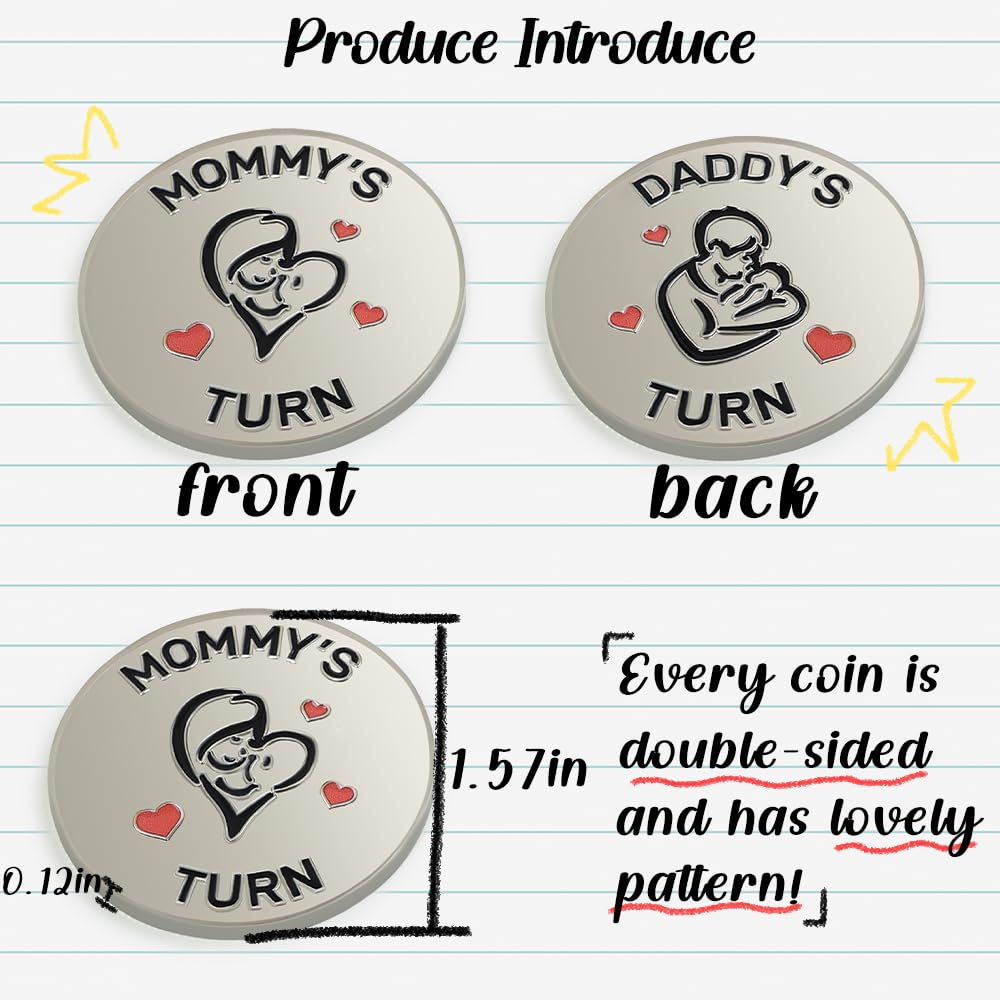 Vichona decision coin back showing daddy's turn, ideal for lighthearted daily routines.