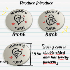 Vichona decision coin back showing daddy's turn, ideal for lighthearted daily routines.