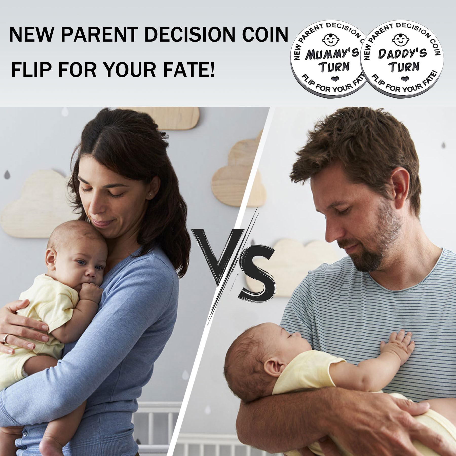 Vichona night-diaper-decision coin assists with diaper changes during the night
