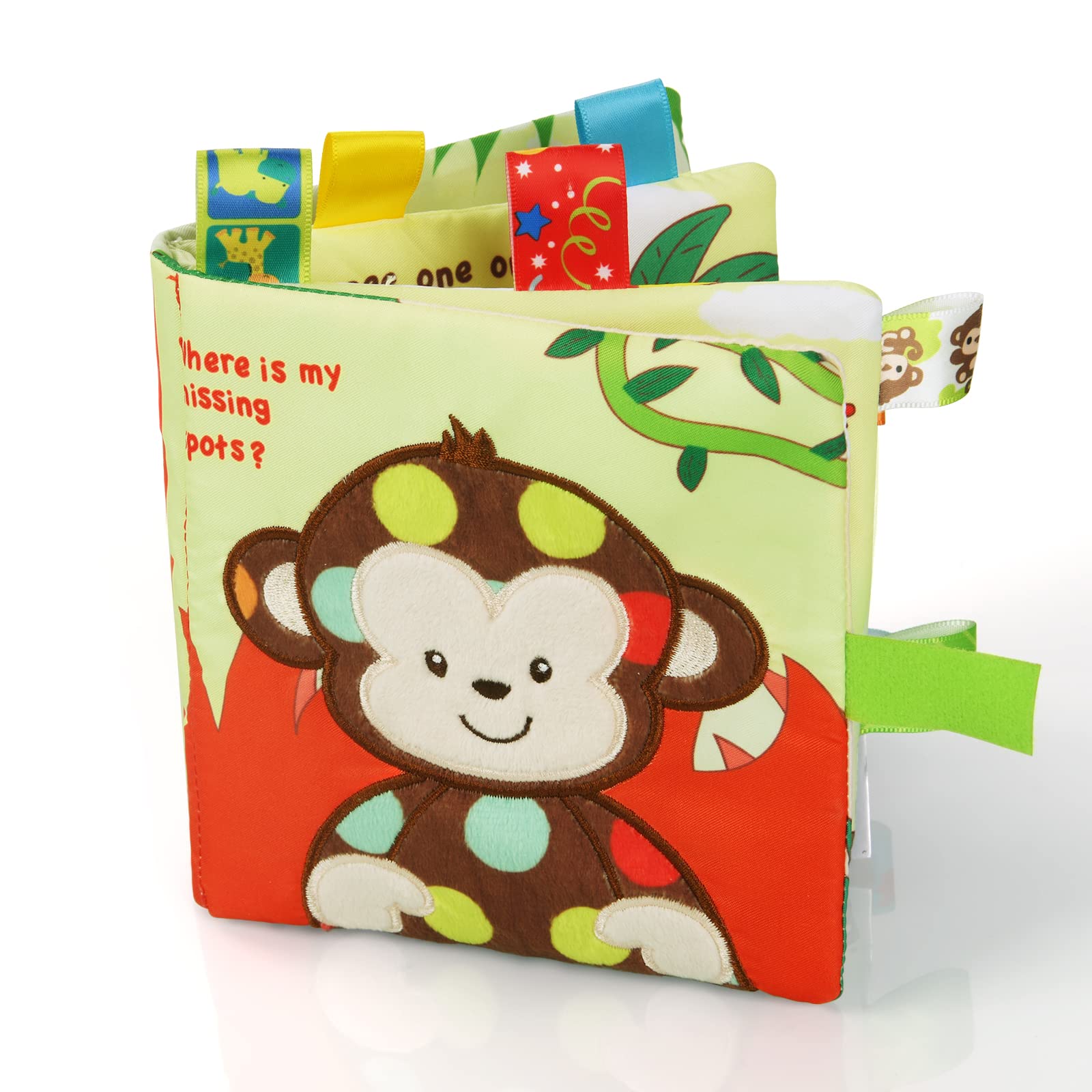 Vicloon soft baby book with monkey cover invites tactile exploration for curious babies