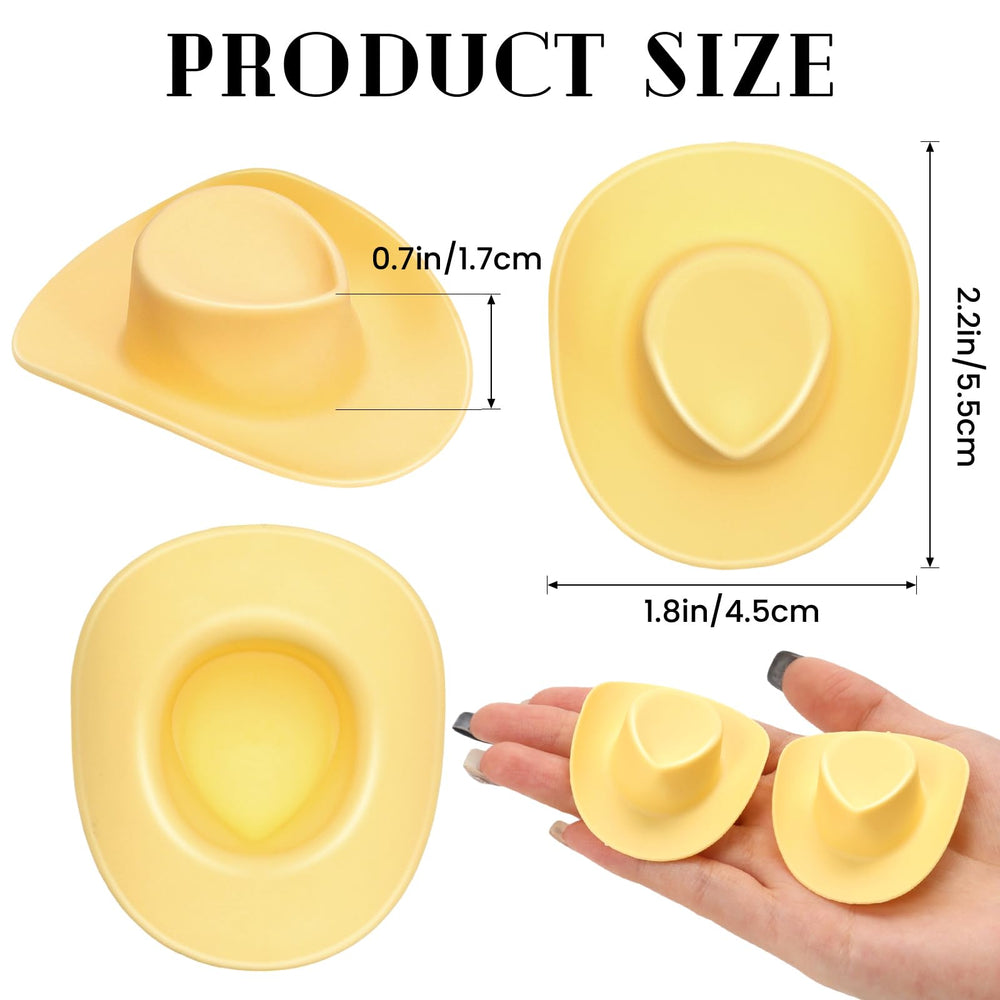 Vicroic yellow mini cowboy hat close-up for toy figures.