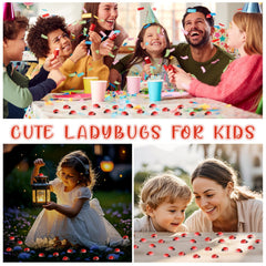 VICROIC charming red ladybugs in fairy garden scenes inspire imagination