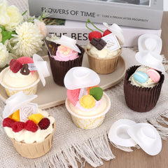 Vicroic white plastic hat, curved brim for realistic doll outfits and playful dress-up