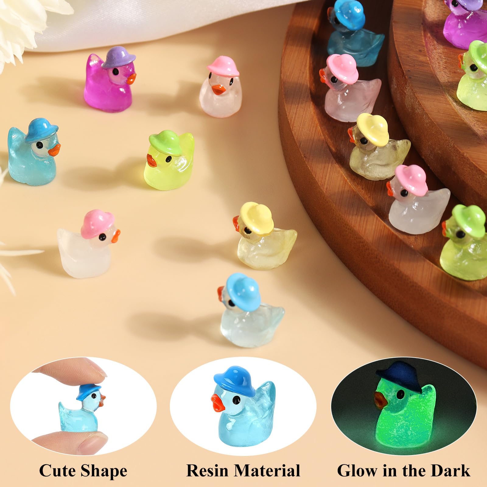 VICROIC luminous duck figurines enhance aquarium and terrarium decorative scenes.