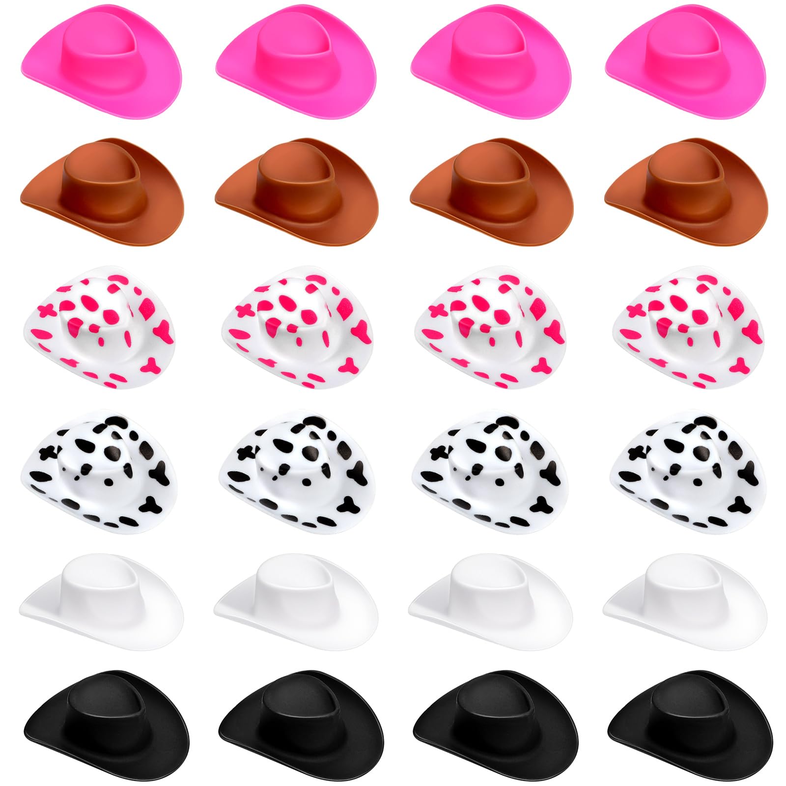 VICROIC mini cowboy hats in 24 colors add playful decor to parties and crafts.