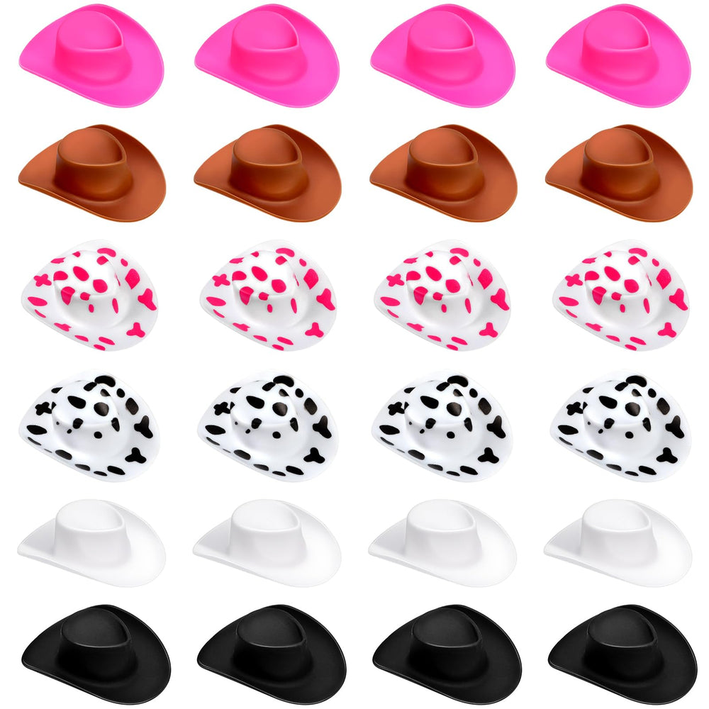 VICROIC mini cowboy hats in 24 colors add playful decor to parties and crafts.