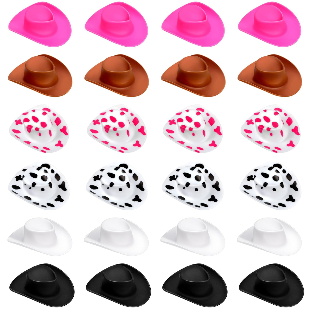 VICROIC mini cowboy hats in 24 colors add playful decor to parties and crafts.