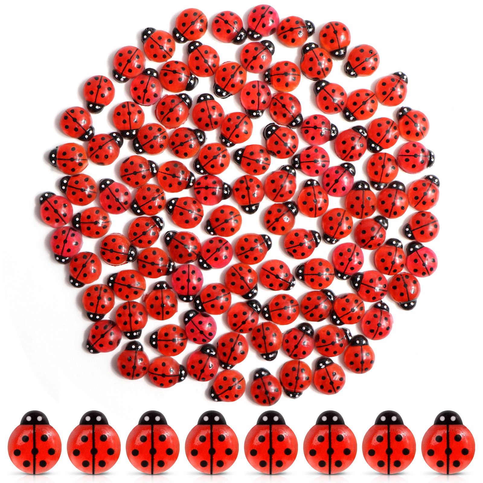 VICROIC mini resin ladybugs pack brightens dollhouses and crafts
