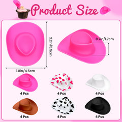 VICROIC plastic mini cowgirl hats in varied colors for easy doll dressing and gift ideas.