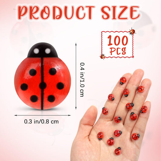 VICROIC resin ladybugs closeup in red shine for vivid miniature scenes