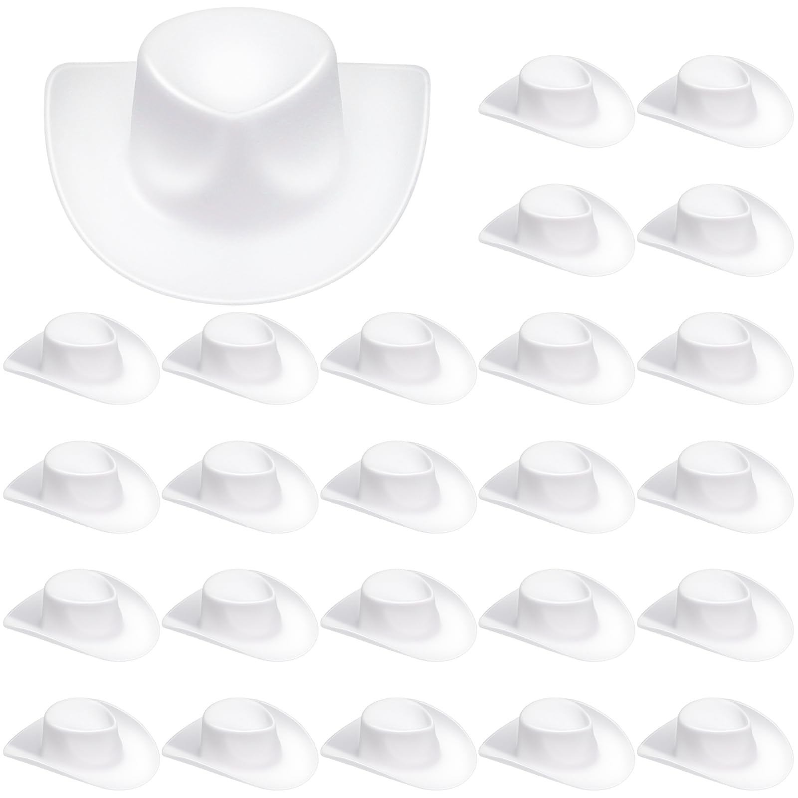Vicroic white mini cowboy hat for dolls, ideal for dollhouse decoration and imaginative play