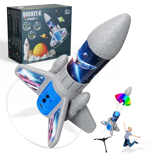 VICHTOP Rocket Launcher outdoors with 200 ft flight for backyard adventures.